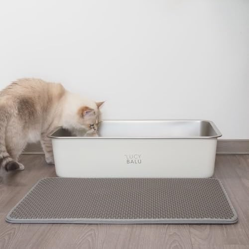 LucyBalu® Loomat Kattlådmatta i 2 lager med halkskydd I Grå