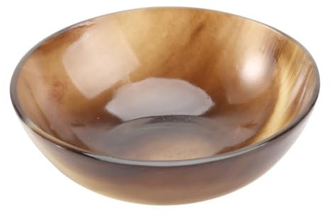 Mikinona Natural Horn Shaving Bowl 2-Piece Shaving Soap Cup Set for Men Handmade Design