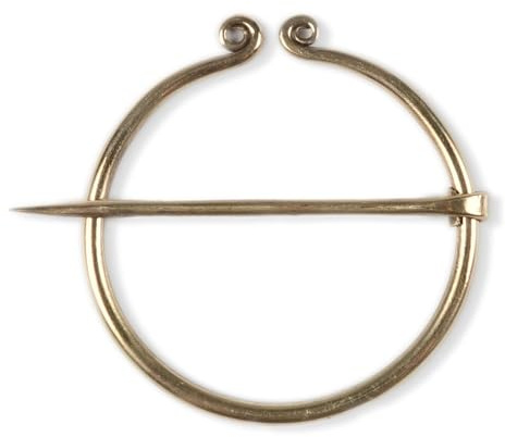HEMAD Wikinger Fibel (1 Stück) Handarbeit ⌀ 6,7 cm Mittelalter Fibeln Ringfibel Gewandnadel Messing Modell: Idomeneus
