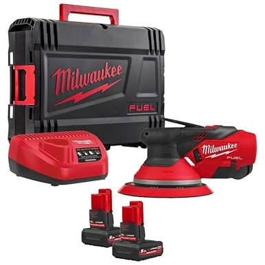 Milwaukee M12 Fuel FROS2.5-502X 12v Brushless 150mm Random Orbital Sander Inc 2X 5.0Ah Batteries
