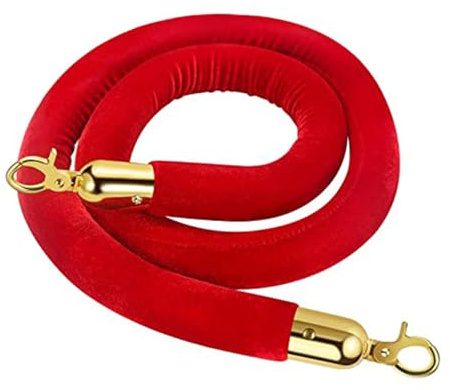 LQSYBHD 1 PCS Corda Barriera con Ganci,Stanchion Rope,Corda per Corrimano,Corda in Velluto,per Il Controllo della Folla,Coda della Celebrazione Dell'hotel(Size:6ft,Color:(2))
