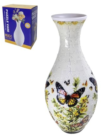 ACESOME 3D Puzzle Flower Vase, 160Pcs 3D Puzzle for Craft Flowers, 3D Jigsaw Puzzles for Adults, Unique Arts Crafts Vase Puzzles, Gifts for Women, Kids, Teens (Butterfly)