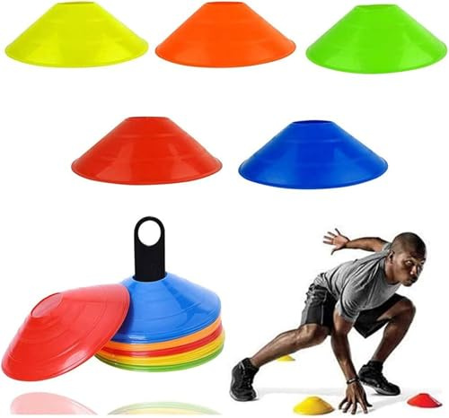 Yeehliny Markierungshütchen, Sport Fussball Hütchen,Trainingskegel, Fussball Trainingszubehör, Fussball Zubehör, Trainingshütchen für Fussball, Hockey, Handball, Koordinationstraining (20PCS)