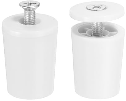 QUARKZMAN 2 Pcs Butée Volet Roulant 28mm Butée de Volet Roulant Bouchon D'Arrêt en Plastique avec Rondelles et Vis pour Stores Enrouleurs Lames de Volet Roulant, Blanc