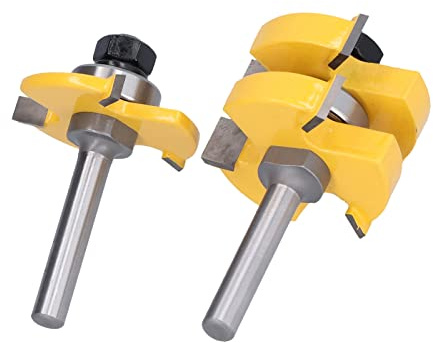 Cocoarm Jeu de Fraises à Rainurer à Tige de 8 Mm, Fraise à Bois avec Revêtement PTFE Résistant à la Chaleur avec Boîtes de Rangement, Coupe Précise pour Bois, contreplaqué, MDF, Panneaux de Particules