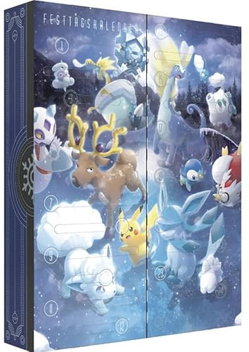 Pokemon Adventskalender Sammelkartenspiel Booster, Promos und Zubehör (DE) – 25-Türchen Festtagskalender mit Karten, Booster-Packs & Zubehör