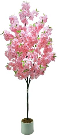 Kirschblütenbaum Groß Kunstpflanze Künstlicher Baum, 180cm Pflanze Kunstbaum Kirschblüte Zimmerpflanze im Topf für Zuhause,Hochzeit,Party,Garten,Büro