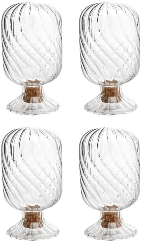 Rastapulz Lot de 4 porte-allumettes en forme d'hélix, cloche d'allumettes en verre pour 4, porte-allumettes retournés, allumettes non incluses dans la livraison