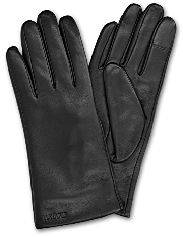 Navaris Touchscreen Nappa Lederhandschuhe für Damen - Leder Handschuhe aus Lammleder mit Kaschmir Mix Futter - Damenhandschuhe mit Touch Funktion