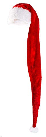 Boland 13425 - Weihnachtsmütze XXL, Santa-Hut, extra lang mit Bommel aus weichem Plüsch, Kostüm, Weihnachten, Mottoparty, Karneval