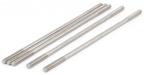 sourcing map Goujon Double Extrémité Fileté Vis Boulon 304 Inox Acier M5 x 150mm 5Pcs