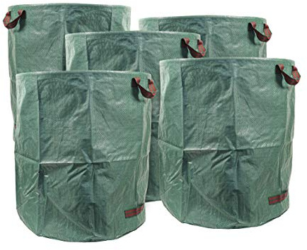 mgc24 Gartensack 272 Liter Laubsack Gartenabfallsack Rasensack, 5 Stück | Sack für Gartenabfall, Laub, Rasenschnitt - stabil, faltbar, langlebig, aus robustem Polypropylen Gewebe 150 g/m²