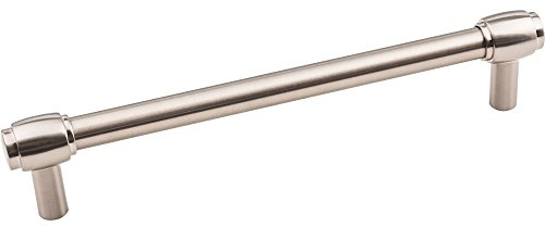 Jeffrey Alexander 885-160 Hayworth 6-5/16 Inch Center to Center Modern Industrial Pipe Bar Style Cabinet Handle/Drawer Bar Pull - Satin Nickel