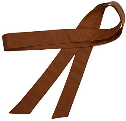 TeeYee Frauen Damen Obi PU Leder Gürtel einfarbig Bereit Tailleband 172cm tan
