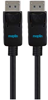 Maplin DisplayPort to Display Port Cable 4K Ultra HD 1.5m Black
