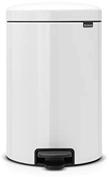 Brabantia 114243 Cubo de basura con pedal NewIcon, 20L, Blanco