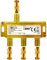 TronicXL Distributore coassiale a 3 vie per antenna, distributore satellitare, oro, coassiale, presa F con passaggio DC, TV via cavo, splitter compatibile con Vodafone HD 3D 4K morbido coassiale
