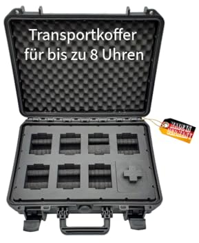 MC-CASES ® Uhrenkoffer für 8 Uhren - Wasserdicht - Abschließbar - Stoßfest - Extrem geschützt - Made in Germany
