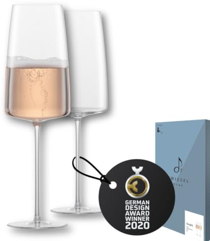 Zwiesel Glas Sektgläser Simplify (2 Stk) | in Handarbeit mundgeblasenes Sektglas mit Moussierpunkt, Tritan®-Kristallgläser für Perlwein, Sekt und Champagner