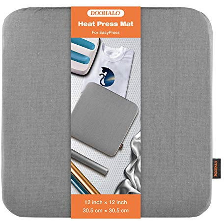 DOOHALO Heat Press Mat for Cricut EasyPress (12x12),Double-Side Iron-on Mat for Power Heat Press Machine,for Craft Vinyl Ironing Insulation Transfer to T-Shirts or HTV Vinyl Project