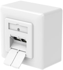 Hama Netzwerkdose CAT-6a, 10 Gbit/s, geschirmt, 2 Ports, Aufputz-/Unterputz