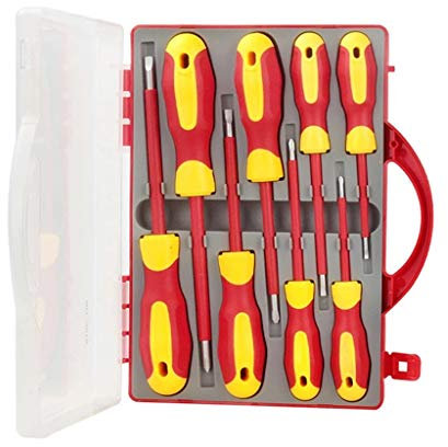 Samnuerly 8 in 1 Precision Insulated Screwdriver Set VDE Slotted Magnetic Screw Nuts Bits Multi Tool Repair Manual Tool Kit