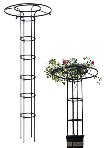 woyufen Rankhilfe Obelisk aus Eingebautes Stahlrohr mit Kunststoffbeschichtung, 210cm, Ranksäule witterungsbeständig freistehend f. Kletterpflanzen u. Rosen