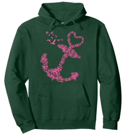Norddeutschland Damen Motiv I Segeln Anker Möwe Pullover Hoodie