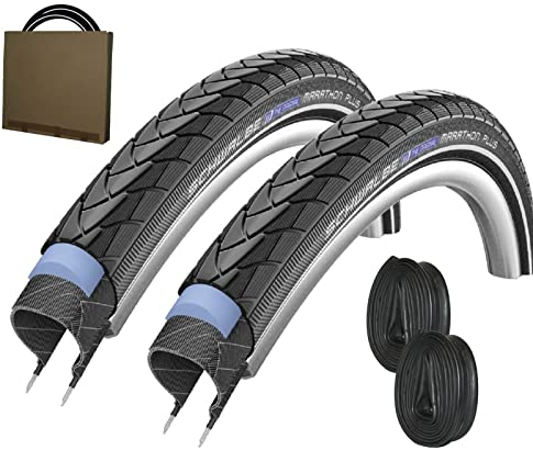 Schwalbe Reifen Marathon Plus Reifen 28x1.75 | 47-622 Reflex Unplattbar mit SV Schlauch [ 2 STÜCK ]