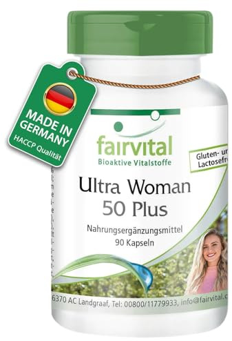 fairvital Multivitamine & Mineralien für Frauen, 90 Kapseln, Formel mit Cranberry, Kollagen, Hyaluronsäure, Co-Enzym Q10, Lutein & Zeaxanthin uvm, qualitätsgeprüft und hochdosiert