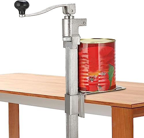Abrelatas manual, abrelatas de banco de 19 pulgadas, abrelatas comercial, abrelatas grande resistente, para cocinas industriales, hoteles, fábricas de alimentos, corte rápido y eficiente sin rebabas