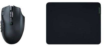 Razer Naga V2 HyperSpeed - Souris de Jeu MMO sans Fil Ergonomique & Gigantus V2 Medium - Tapis de Souris Gaming Souple pour Un Style Rapide et Un Contrôle Optimal (360 x 275 x 3mm