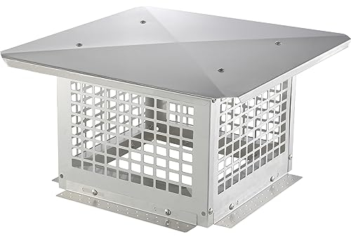 VEVOR Schornsteinabdeckung Edelstahl 304 Kaminhaube 416x416x250mm Kaminabdeckung Vogelschutz Regenhaube Schornsteinhaube 2 Installationsmethode Kaminhut kompatibel mit verschiedenen Schornsteintypen