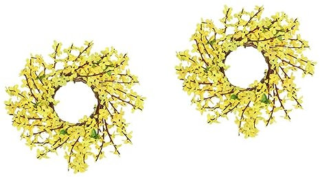 Warmhm 2pcs Home Flowers Garland Simulation Jasiminum Wreath Hanging Spring Decoration for Wall Door Artificial Garland for Front Door Decorations Wreath Decor for Easter