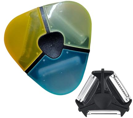 ZENZERO® - PELAVERDURE a Tre Lame - Dritta, Juliene, Seghettata - Pela/Taglia verdure, pelapatate - con lame in Acciaio inox - 1 pezzo, PEL003