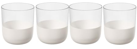 Villeroy & Boch - Manufacture Rock blanc Whiskyglast Set, 4 delar. Glasuppsättning för whiskey och cocktails, 250 ml, Kristallglas, Matt vit skifferoptik