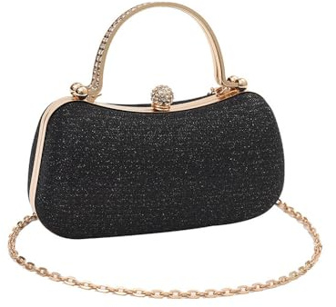 RPAEOY Clutch Damen Abendtasche Klein Elegant Handtasche Glitzer Hochzeit Braut Clutches Goldene Kette Abendhandtasche Party Tasche Klein Hochzeitsgast
