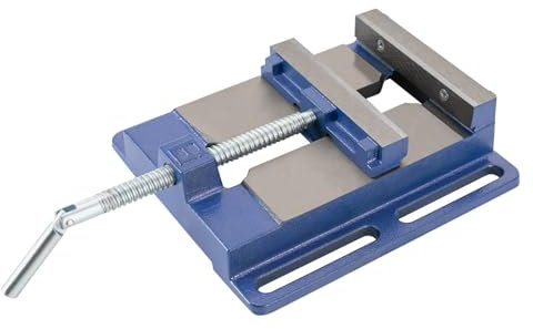 MINUS ONE Maschinenschraubstock, Maximale Öffnung: 14,5cm, Gusseisen, Blau, 360° Drehbar für Fräsmaschinen, Bohrmaschinen und Maschinenwartungen, Qualitäts-Heimwerkerausführung