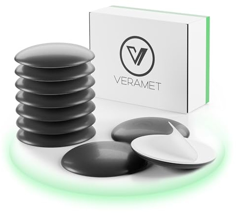 VERAMET Türstopper Wand Klinke Türklinkenpuffer Door Stopper 10 Stück Wandpuffer Türpuffer Selbstklebend 40 mm Wandschutz zum Kleben als Schutz für Türgriff Wohnzimmer Salon Bad Schwarz – PG-078