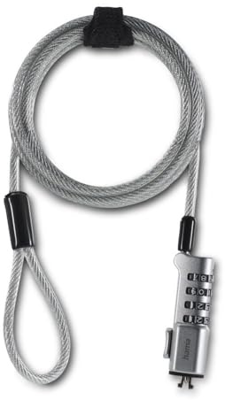 Hama Anti-Theft Cable for Laptop PC or Combination Screen (Security Cable for PC, 4-Digit Lock, 1.85 m, Steel)