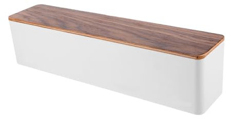 CATIEBYE Küchen Organizer Für Besteck Stilvolle Aufbewahrungsbox Mit Fächern Für Gabeln Löffel Und Chopsticks Weißer Mdf Deckel Praktisch Und Platzsparend Für Jeden Tisch