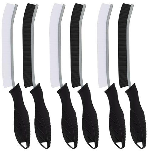 TQRR Escobillas de Baño-Cepillo Limpieza Hogar, Multifuncional Cepillo Limpieza Cerdas Duras, Inodoro, Bañera, Ranura de Puerta de Ventana y Herramientas de Limpieza (6, Negro)