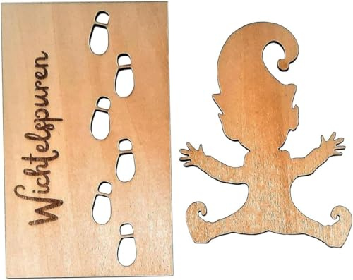 Wichtelschablone Fußabdrücke, Weihnachtsdekoration aus Holz，Wichteltür Zubehör Weihnachtswichtel Elf,Weihnachtswichtel Zubehör,Weihnachtsdekoration