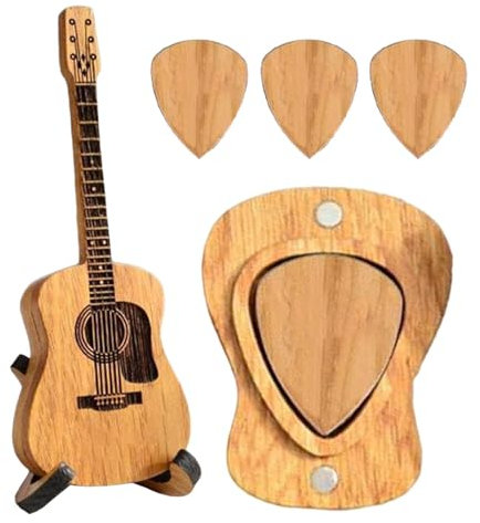 Plektrenhalter Mit 3 Stück Plektren Plektrumbox Für Akustikgitarre Gitarrenplektrumbox Aus Mit Ständer Plektrenkoffer Box Gitarrenplektren Für Akustik E Bass Gitarren Ukulelen Liebhaber