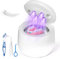 Nettoyeur Ultrasonique Dentaire avec UV, Vanakrr 45000Hz 25W Portable Pod Dentaire pour Gouttières, Prothèses, Attelles et Aligneurs - 4 Lampes UV-C, 200ml, Blanc