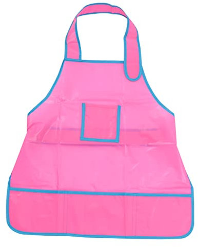 MAGICLULU Kinder Malkittel Schürze Für Mädchen Rosa Schmutzabweisend Leicht Waschbar Praktisches Schnallendesign Mit Tasche Für Malutensilien Für Kunst Malen Und Basteln