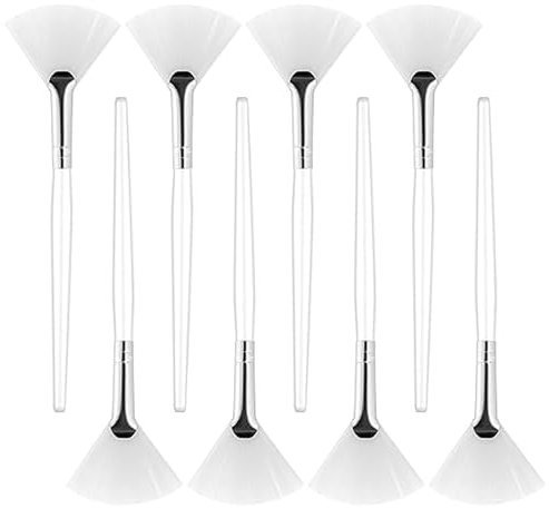 8 Stück Gesichtspinsel Fächerpinsel,Maskenpinsel,Masken,Gesicht,Kosmetik Zubehör,Fan Gesichtsmaske Weich Make-Up Maske Bürsten,Transparentem Kunststoffgriff,für Gesichts,Schlamm-Gesichtscreme