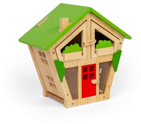 Bigjigs Toys maison à insectes - hôtel à insectes en bois pour enfants, jouet nature amusant, activité éducative en plein air, cadeau écologique pour la faune, dès 3 ans
