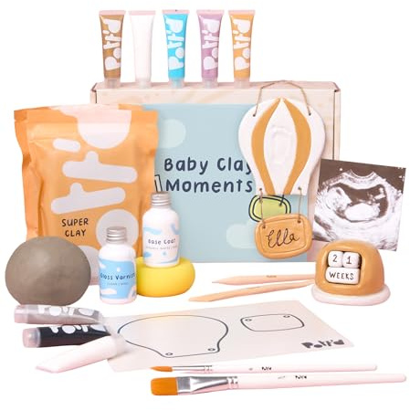 Pott'd Mini-Töpfer-Sets | Lufttrocknendes Töpferset für Erwachsene | Mit Farben, Töpferwerkzeugen und lufttrocknendem Ton ganz ohne Brennen | KOSTENLOSE Online-Anleitung | Perfekt für Anfänger