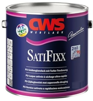 CWS SatiFixx, 1L - Seidenglanzlack mit Turbo-Trocknung mit Turbo-Trocknung zur effektiven, seidenglänzenden Grund- und Deckbeschichtung innerhalb eines Tages